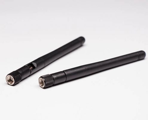 天線SMA頭母座2.4G 2DBI黑色小s外置膠棒天線